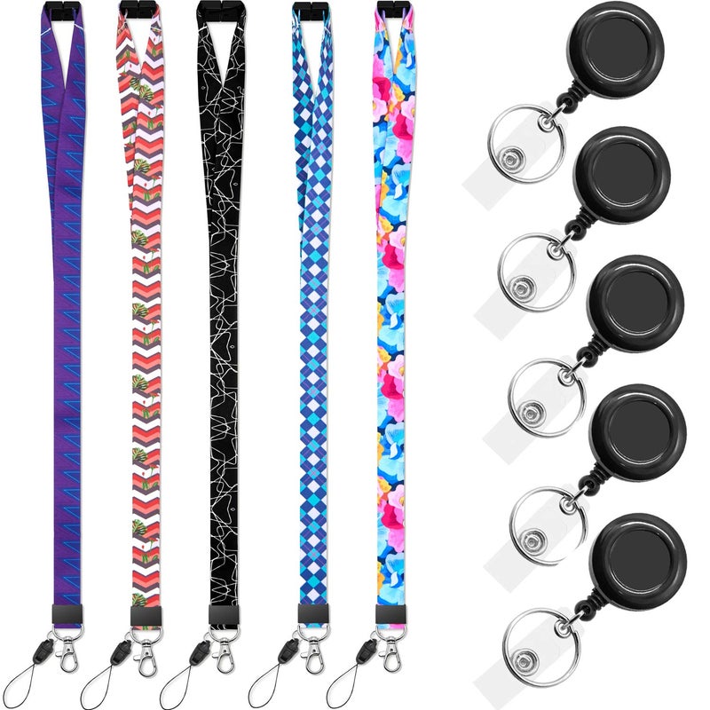 YOUOWO 5 Pack Breakaway Safety Quick Release Neck Cruise Lanyards with Retractable Badge Reel for Office ID Badges Holder Women Kids Keys - Image 4